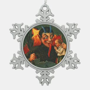 Vintage Krampus Verzierung Schneeflocken Zinn-Ornament