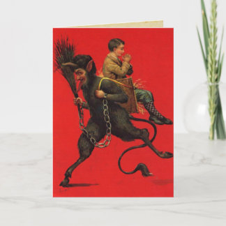Vintage Krampus Weihnachtskarten Feiertagskarte