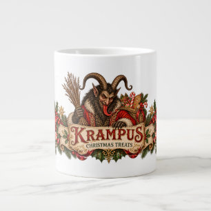 Vintage Krampus-Weihnachtsleckereien Jumbo-Tasse