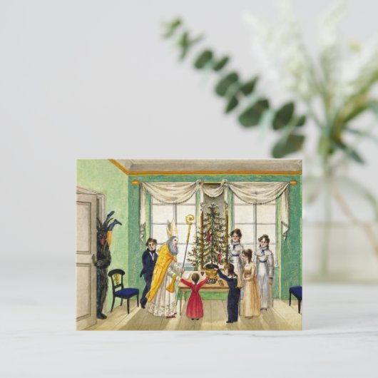 Vintage Krampus Weihnachtszene Postcard Postkarte (Stehend Vorderseite)