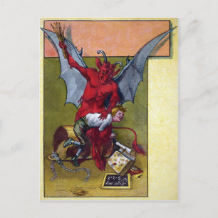 Vintage Krampus Zucht Postkarte
