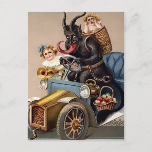 Vintage Krampusfahrt Postkarte