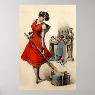 Vintage Krampusfrau Art Poster