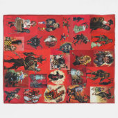 Vintage Krampuskollektion Fleecedecke (Vorderseite (Horizontal))