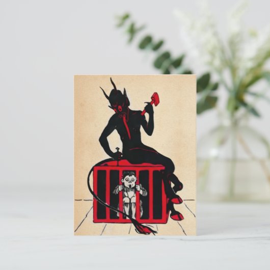 Vintage Krampuspostkarte Postkarte (Stehend Vorderseite)