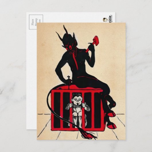 Vintage Krampuspostkarte Postkarte (Vorne/Hinten)