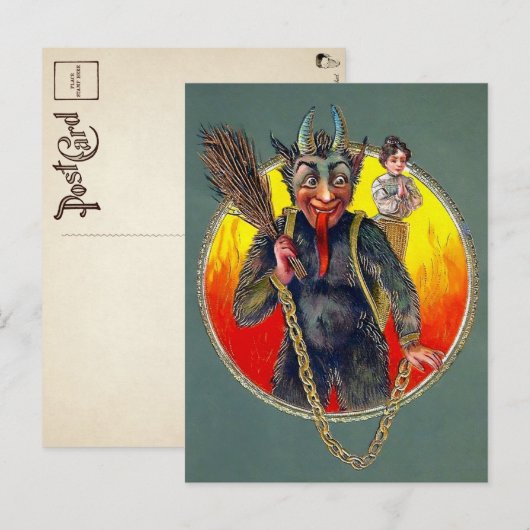 Vintage Krampuspostkarte Postkarte (Vorne/Hinten)