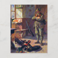 Vintage Krampuspuppe mit Hunden