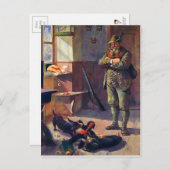 Vintage Krampuspuppe mit Hunden Postkarte (Vorne/Hinten)