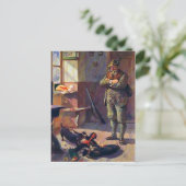 Vintage Krampuspuppe mit Hunden Postkarte (Stehend Vorderseite)