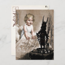 Vintage Krampusspielzeugpostkarte