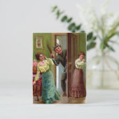 Vintage Krampusüberraschung Postkarte (Stehend Vorderseite)