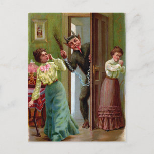 Vintage Krampusüberraschung Postkarte