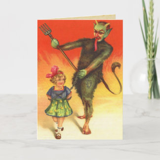 Vintage Krampusweihnachtskarte Feiertagskarte