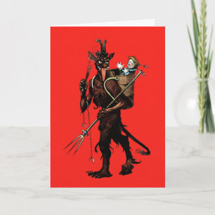 Vintage Krampusweihnachtskarte Feiertagskarte