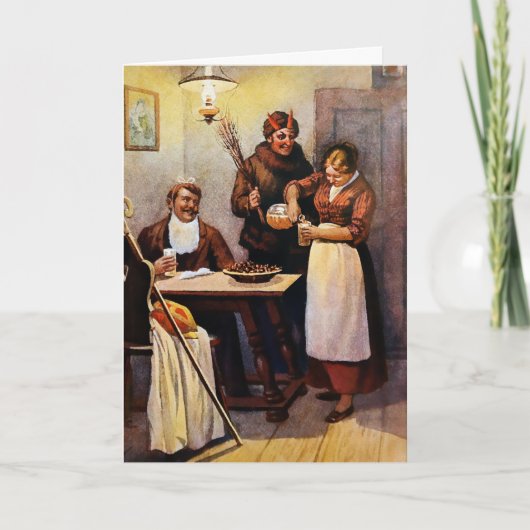 Vintage Krampusweihnachtskarte Feiertagskarte (Vorderseite)
