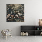 Vintage Krane und Paläste in den Tropen Poster