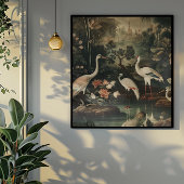 Vintage Krane und Paläste in den Tropen Poster