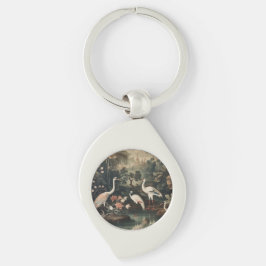 Vintage Krane und Paläste in den Tropen Schlüsselanhänger