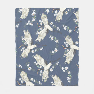 Vintage Kranich: Flugmuster Vogel Fleecedecke
