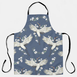 Vintage Kranich: Flugmuster Vogel Schürze
