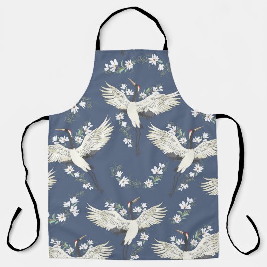 Vintage Kranich: Flugmuster Vogel Schürze (Vorderseite)