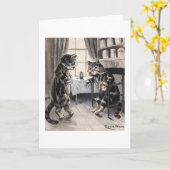 Vintage kranke Katze erhalten wohle Karte (Gelbe Blume)