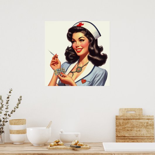 Vintage Krankengeschichte Poster (Küche)