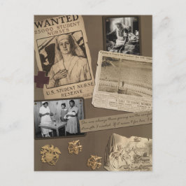 Vintage Krankenpflege - Krankenpflegebuch Postkart Postkarte