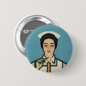 Vintage Krankenschwester Button (Vorne & Hinten)
