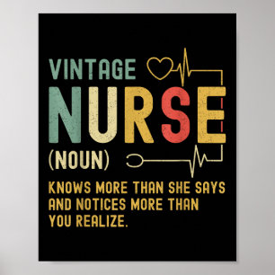 Vintage-Krankenschwester-Definition Lustige regist Poster