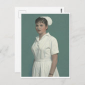Vintage Krankenschwester in Uniform Postkarte (Vorne/Hinten)