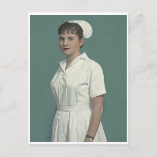 Vintage Krankenschwester in Uniform Postkarte (Vorderseite)