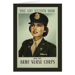 Vintage Krankenschwester-Korps-Karte