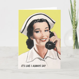 Vintage-Krankenschwester Lustige Krankenschwestern Karte