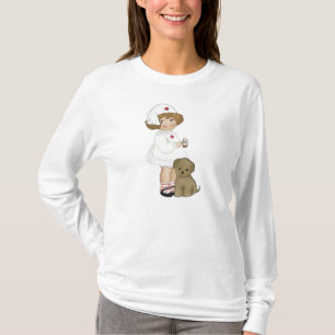 Vintage Krankenschwester mit Welpen-T - Shirts und