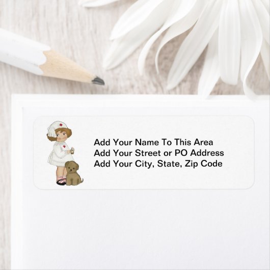 Vintage Krankenschwester mit Welpengeschenken und (Insitu)