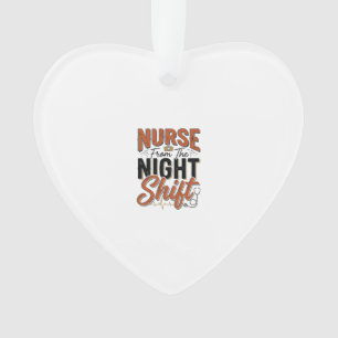 Vintage-Krankenschwester-Nachtschicht-Shirt-Design Ornament
