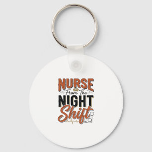 Vintage-Krankenschwester-Nachtschicht-Shirt-Design Schlüsselanhänger