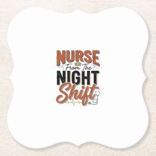 Vintage-Krankenschwester-Nachtschicht-Shirt-Design Untersetzer