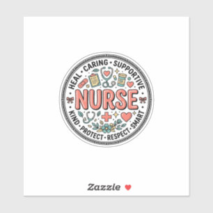 Vintage-Krankenschwester-Schätzung Blumen-Medizin- Aufkleber