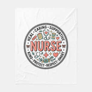 Vintage-Krankenschwester-Schätzung Blumen-Medizin- Fleecedecke