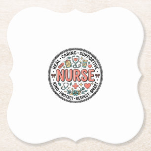 Vintage-Krankenschwester-Schätzung Blumen-Medizin- Untersetzer