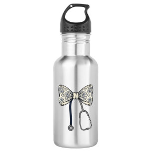 Vintage-Krankenschwester-Schleife Stethoskop Flora Edelstahlflasche