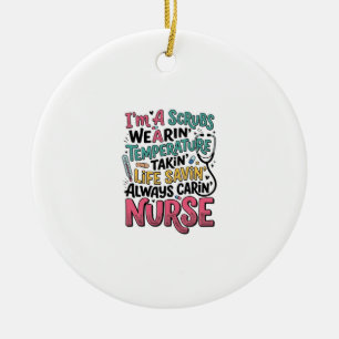 Vintage-Krankenschwester-Schurweste Temperatur Leb Keramik Ornament