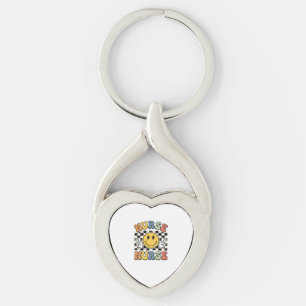 Vintage-Krankenschwester Smiley Karo Hemd Design_1 Schlüsselanhänger