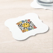 Vintage-Krankenschwester Smiley Karo Hemd Design_1 Untersetzer (angewinkelt)