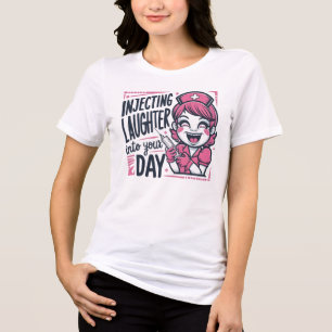 Vintage-Krankenschwester spritzt Lachen Tri-Blend Shirt