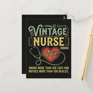 Vintage-Krankenschwester Substantiv weiß mehr, als Postkarte