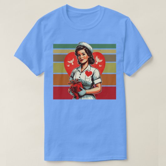 Vintage Krankenschwester Valentinstag Geschenk für T-Shirt (Design vorne)